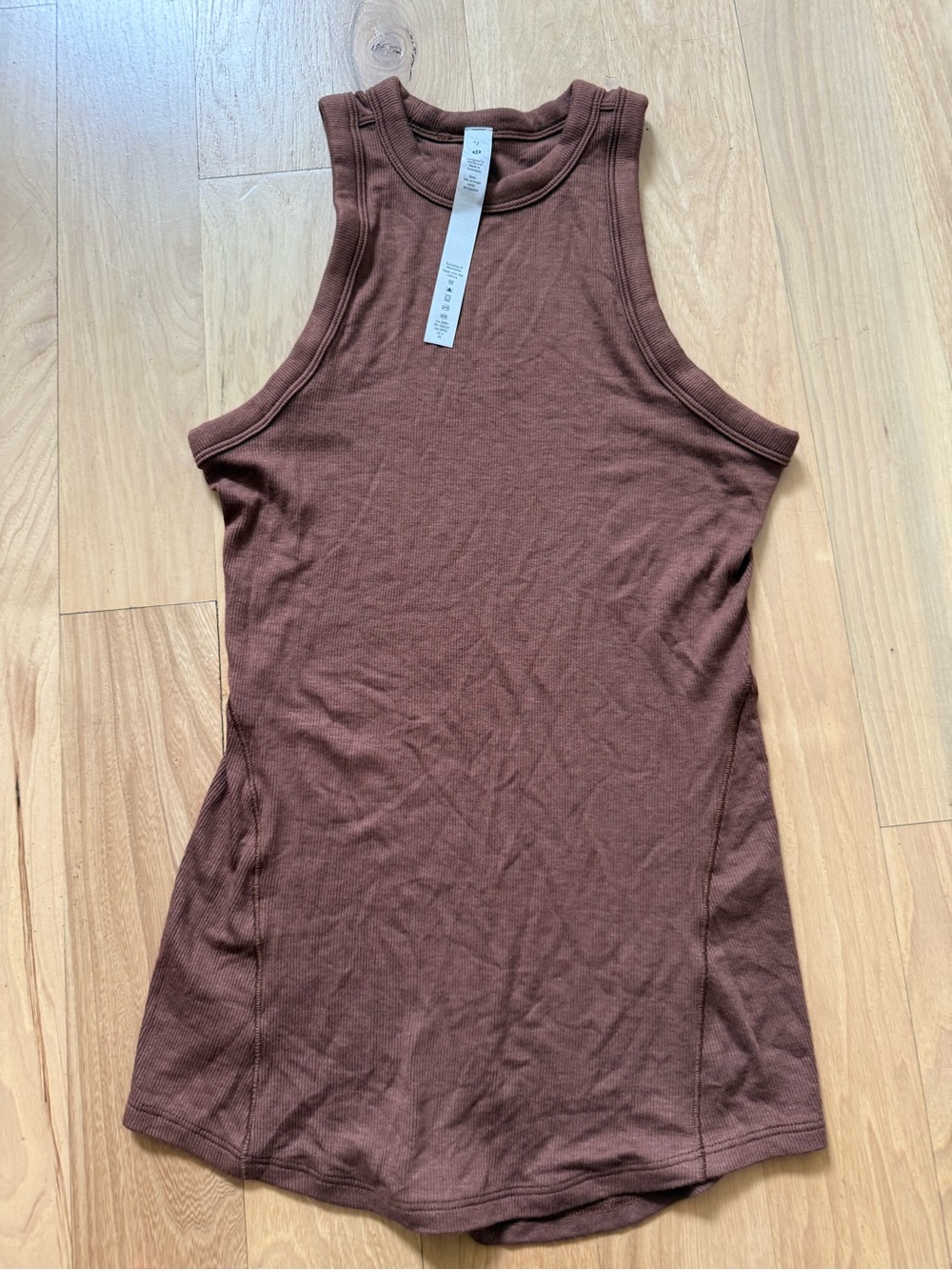 Lululemon Hold Tight Ribbed Tank Top Roasted Brown Sz 2